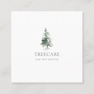 Carte De Visite Carré Arbre d'Aquarell