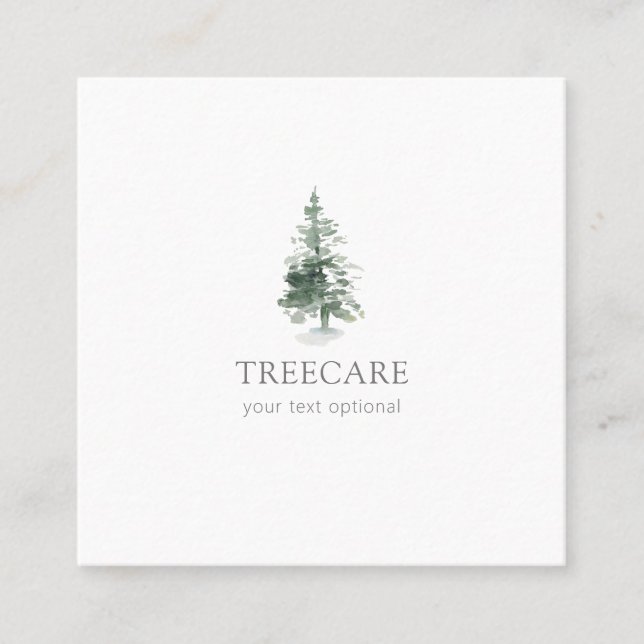 Carte De Visite Carré Arbre d'Aquarell (Devant)