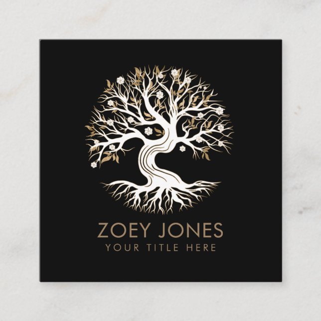 Carte De Visite Carré Arbre de vie - Yggdrasil (Devant)