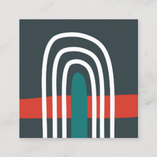 Carte De Visite Carré Arc en arc-en-ciel, design boho abstrait