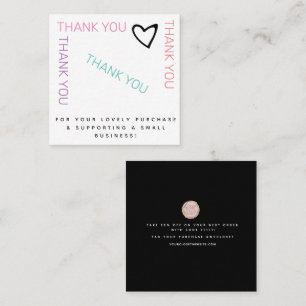 Carte De Visite Carré Arc-en-Ciel Boutique Merci Cœur Salon de Beauté