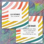 Carte De Visite Carré Arc-en-ciel minimaliste rayures faites main<br><div class="desc">Montrez votre style avec ce dessin dessiné à la main devant le carte de visite. Parfait pour les gens d'affaires,  les comptables,  les designers,  les blogueurs,  les fashionistas et d'autres types créatifs. Ajoutez votre propre texte pour le faire briller ! Consultez mon magasin pour en savoir plus !</div>