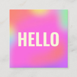 Carte De Visite Carré Arc-en-ciel rose coloré Hello Glow Bold Police