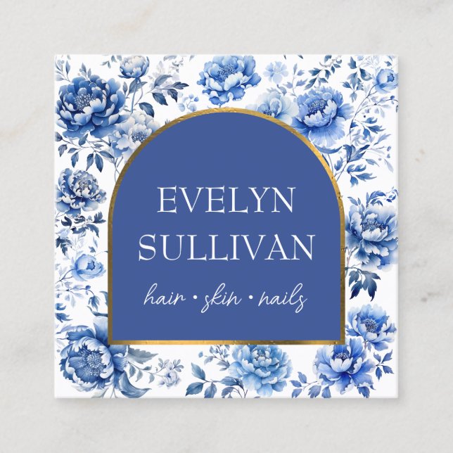 Carte De Visite Carré Arche fleurie de la Chinoiserie (Devant)