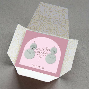 Carte De Visite Carré Arche minimaliste à la main Boucles d'oreilles pou
