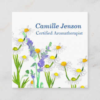 Carte De Visite Carré Aromathérapeute certifié Essential Oil sur mesure