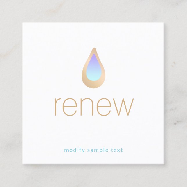 Carte De Visite Carré Aromathérapie Naturelle Soins de Peau et Spa de Bi (Devant)