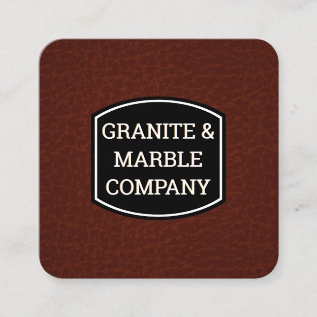 Carte De Visite Carré Arrière - plan de texture en cuir (Devant)
