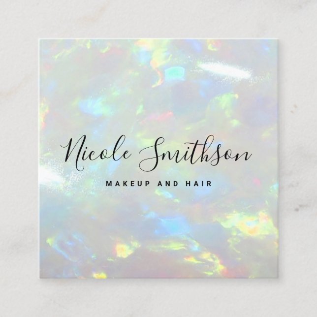 Carte De Visite Carré arrière - plan de texture gemstone opale (Devant)