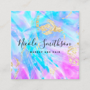 Carte De Visite Carré arrière - plan numérique bleu et violet