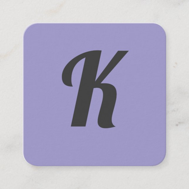 Carte De Visite Carré Arrière - plan violet de police élégant (Devant)