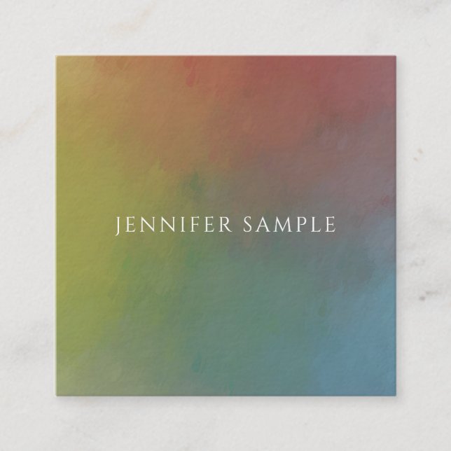 Carte De Visite Carré Art Abstrait moderne Élégant Modèle professionnel (Devant)