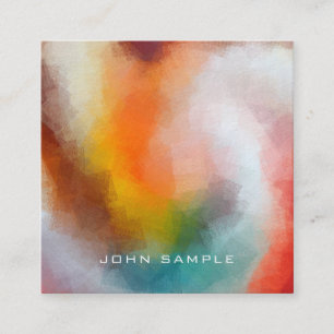 Carte De Visite Carré Art Abstrait professionnel Premium épais luxe