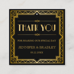 Carte De Visite Carré Art déco de Gatsby épousant la couleur faite sur