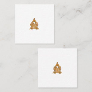 Carte De Visite Carré Art Floral Paisley ・ Décor Boho Orange