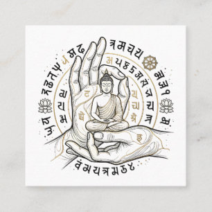 Carte De Visite Carré Art mural Bouddha méditation décoration murale de