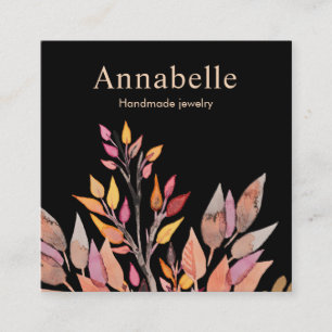 Carte De Visite Carré Artisan Nature Aquarelle Plante Carré