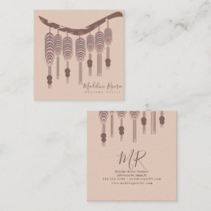 Carte De Visite Carré Artiste de Macrame Artiste de création artisanale