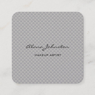 Carte De Visite Carré Artiste de maquillage Abstrait Grey Snakeskin