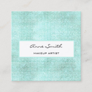 Carte De Visite Carré Artiste de maquillage Aqua Parties scintillant Dia