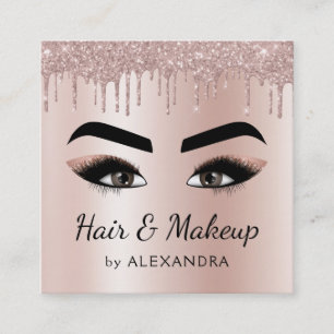 Carte De Visite Carré Artiste de maquillage Eyelash Lashes Parties scint