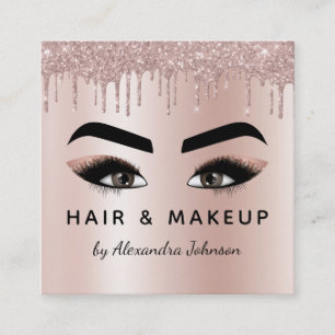 Carte De Visite Carré Artiste de maquillage Eyelash Lashes Parties scint