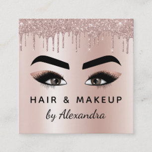 Carte De Visite Carré Artiste de maquillage Eyelash Lashes Parties scint