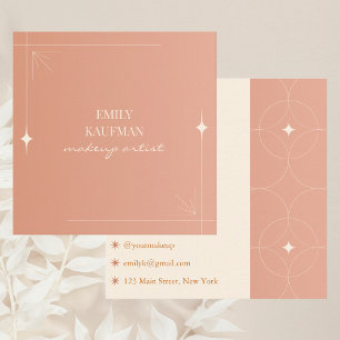 Carte De Visite Carré Artiste de maquillage moderne en terre cuite Gradi