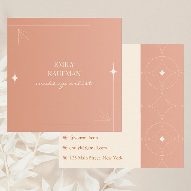 Carte De Visite Carré Artiste de maquillage moderne en terre cuite Gradi (Créateur téléchargé)