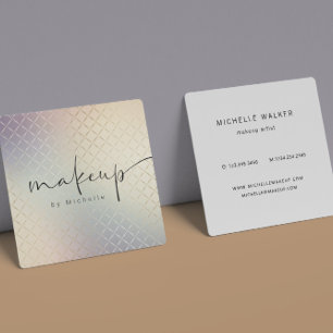 Carte De Visite Carré Artiste de maquillage moderne texturé Iridescendan