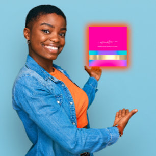 Carte De Visite Carré Artiste de maquillage professionnel Holographe ble