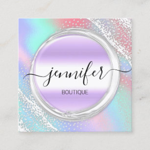 Carte De Visite Carré Artiste de maquillage professionnel Holographe d'a