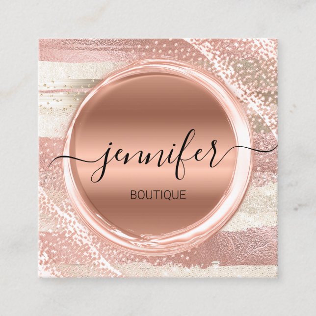 Carte De Visite Carré Artiste de maquillage professionnel Rose frappe le (Devant)