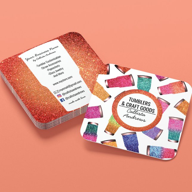 Carte De Visite Carré Artiste de tondeuse à Parties scintillant de néon  (Créateur téléchargé)