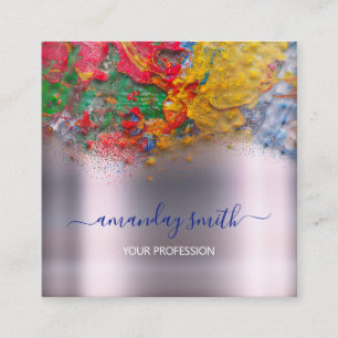 Carte De Visite Carré Artiste maquillage Influenceur Blogger Abstrait St