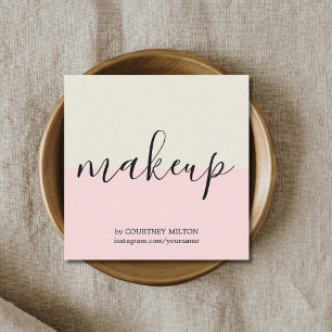 Carte De Visite Carré Artiste maquillage Pastel simple et élégant