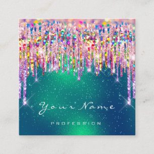 Carte De Visite Carré Artiste maquillage Planificateur d'événements Holo