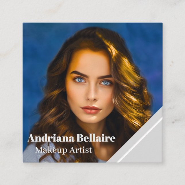 Carte De Visite Carré Artistes maquillage minimalistes modernes (Devant)