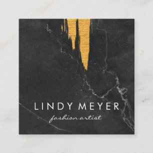 Carte De Visite Carré Artistic Faux Gold brossé   Ardoise