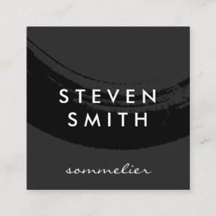 Carte De Visite Carré Artistique brossé noir sur noir
