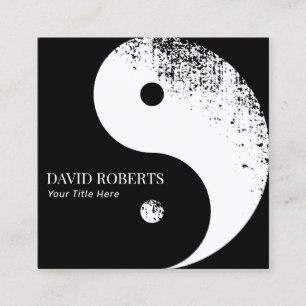 Carte De Visite Carré Arts martiaux Yin Yang Karate Kung Fu Master