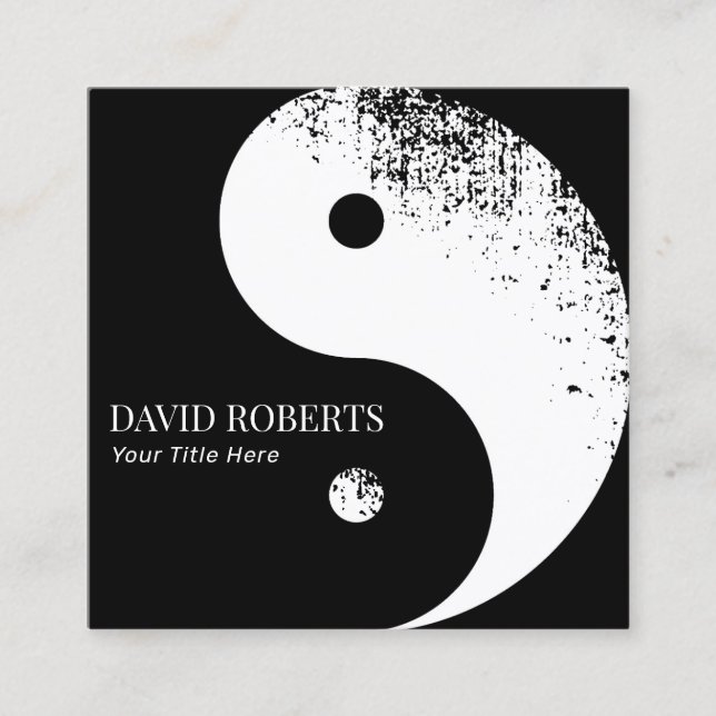 Carte De Visite Carré Arts martiaux Yin Yang Karate Kung Fu Master (Devant)