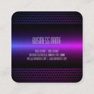Carte De Visite Carré Aspect métallique en acier inoxydable violet