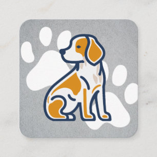 Carte De Visite Carré Asseyez-vous sur le chiot   Doggy Paws
