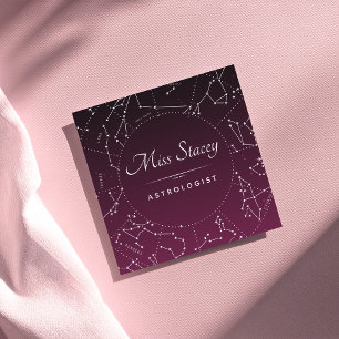 Carte De Visite Carré Astrologue Purple Ombre Constellation