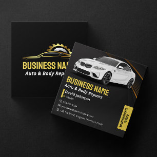 Carte De Visite Carré Atelier de réparation automobile et de carrosserie