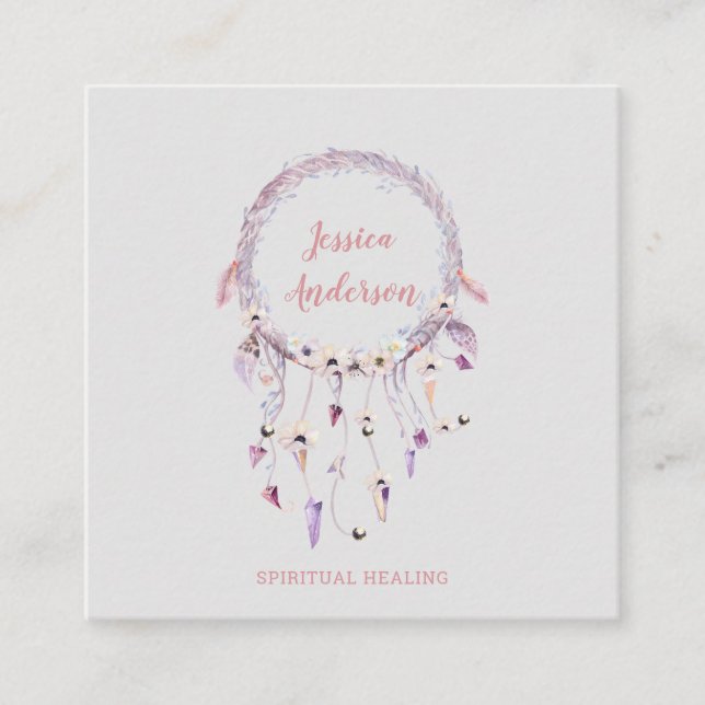 Carte De Visite Carré Attrape-rêves (Devant)