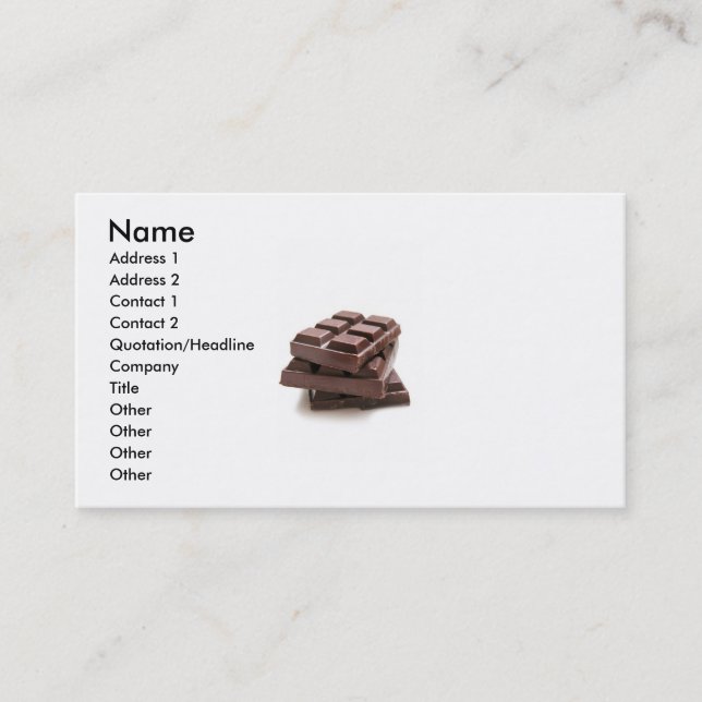Carte de visite Carré au chocolat (Devant)