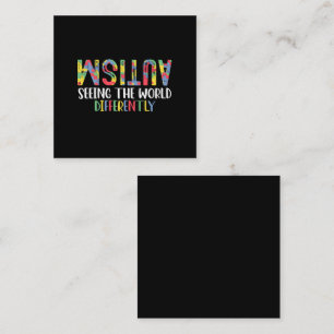 Carte De Visite Carré Autisme Voir le monde différemment Sensibilisation