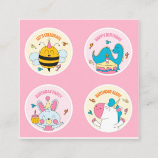 Carte De Visite Carré autocollants scolaires